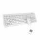 Meetion C4120 Wireless Combo White Keyboard + Mouse ABS Plastic