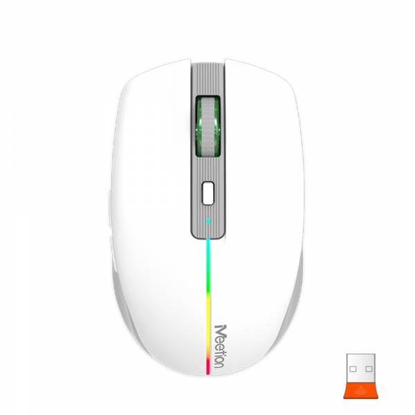 Meetion BTM002 Mouse White Bluetooth + 2.4G Wireless Rechargeable