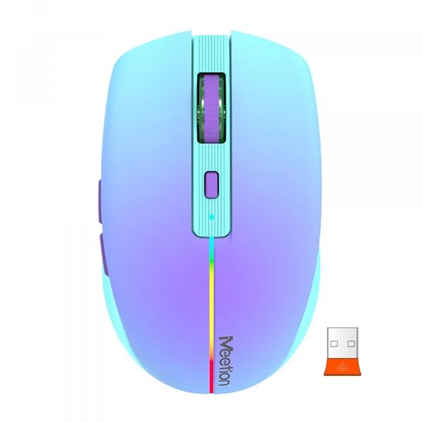 Meetion BTM002 Mouse Purple Bluetooth + 2.4G Wireless Rechargeable
