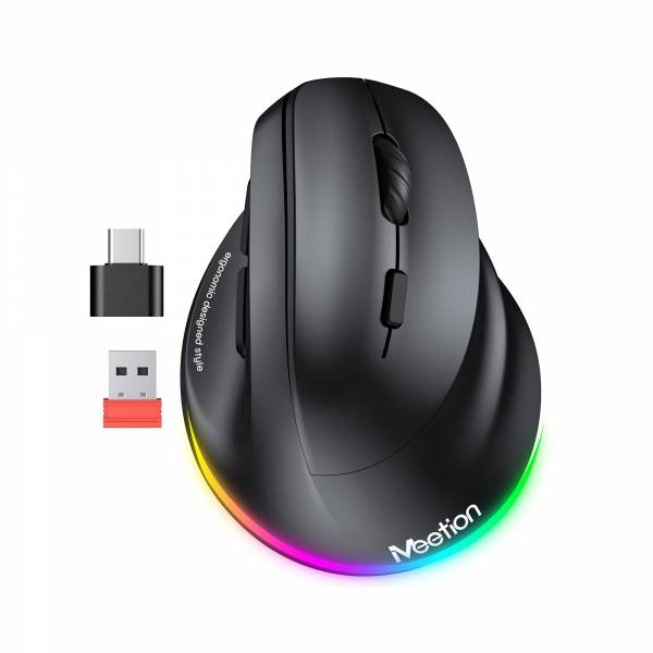 Meetion Ergonomic mouse 60° for RIGHT hand BTM010R Black