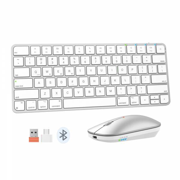 Meetion iKey C210 White 2 in 1 combo Bluetooth / Wireless Mouse & Keyboard