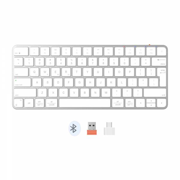 Meetion iKey K210 White Keyboard  Wireless& Bluetooth 