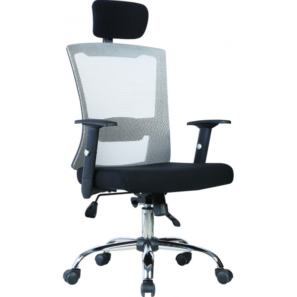 Office model mesh chair with headrest ( BLACK ) 