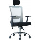 Office chair CONFERENCE with headrest ( BLACK & WHITE) 