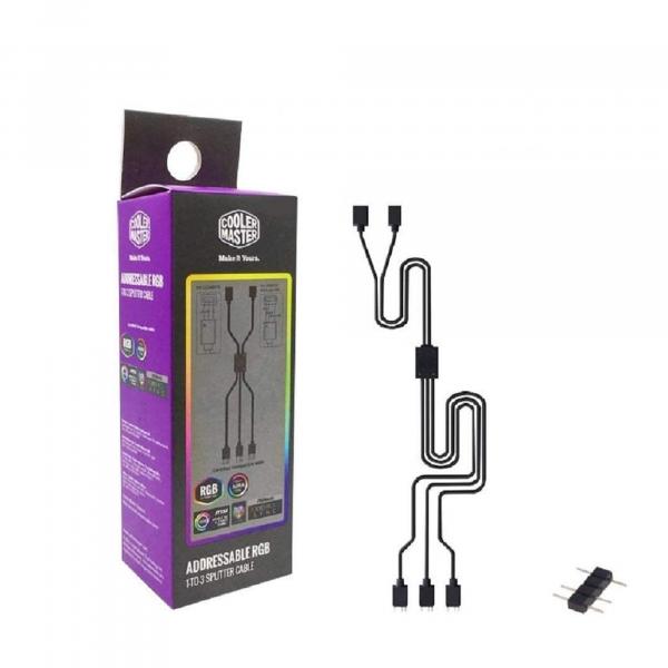 Cooler Master 3-pin 1-to-3 Addressable RGB connector Cable Splitter for MasterFan Addressable RGB Fa
