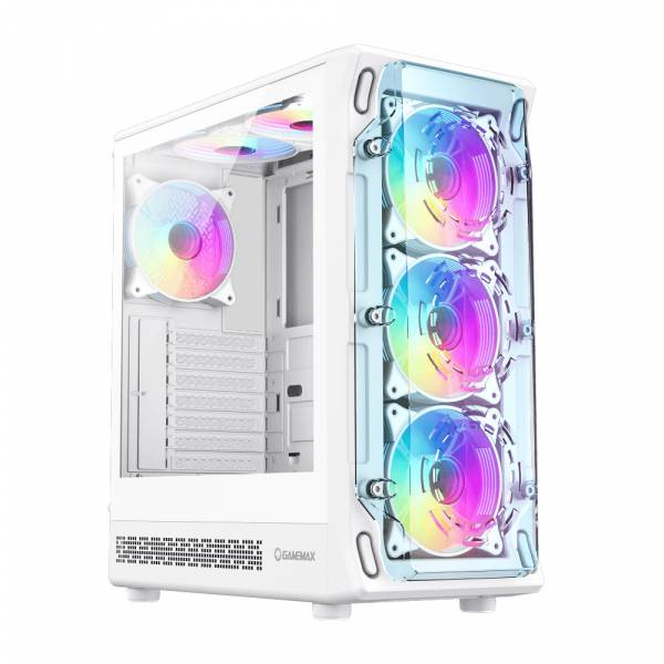 GameMax Computer Case Starlight 2 White Premium Mid Tower ATX PC Case