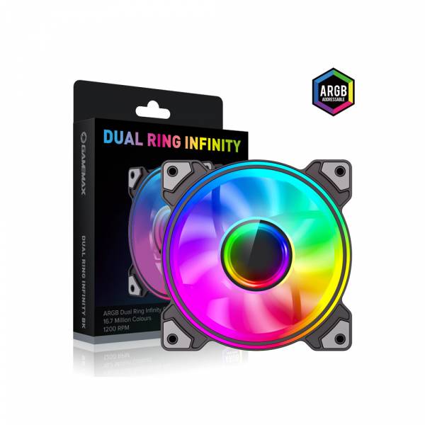 GameMax Dual-Ring-Infinity Black Cooling Fan