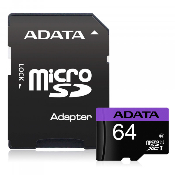 ADATA 64GB microSDHC Class 10 with adapter UHS-I