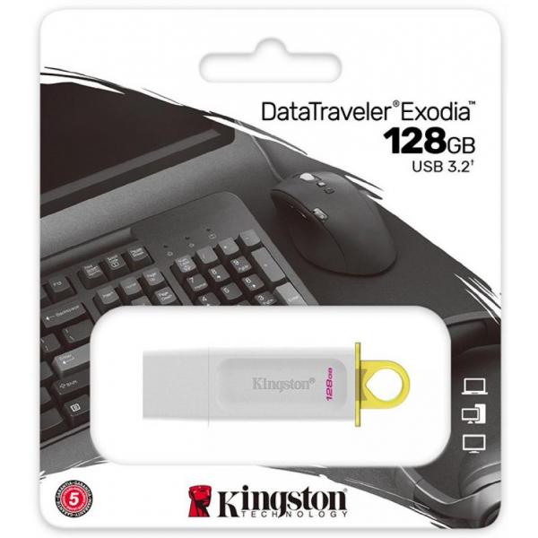 Kingston 128GB USB 3.2 Gen1 DataTraveler Exodia White