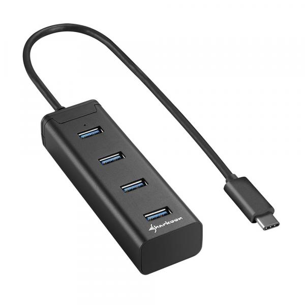 Power Box HUB 4 in 1 with USB 3.0 Type C Connection Cable to 4 x USB 3.0 ports