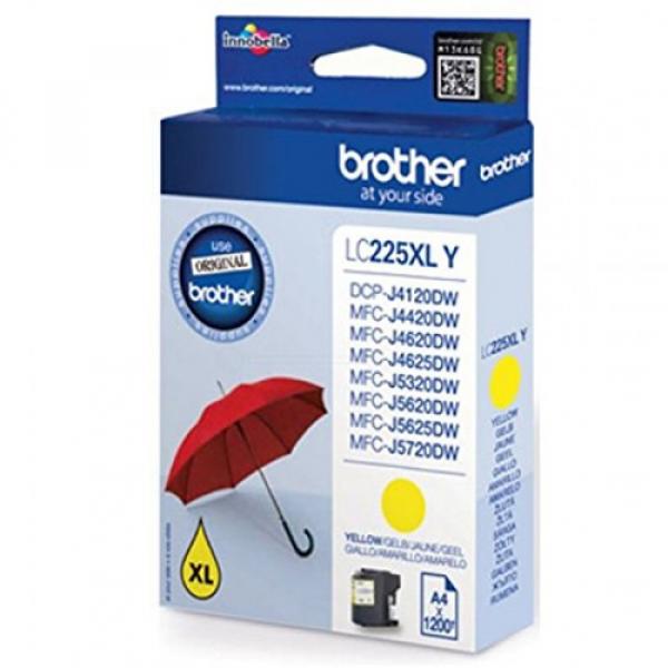 Brother Cartridge LC225XLY Yellow (up to 1200pgs)