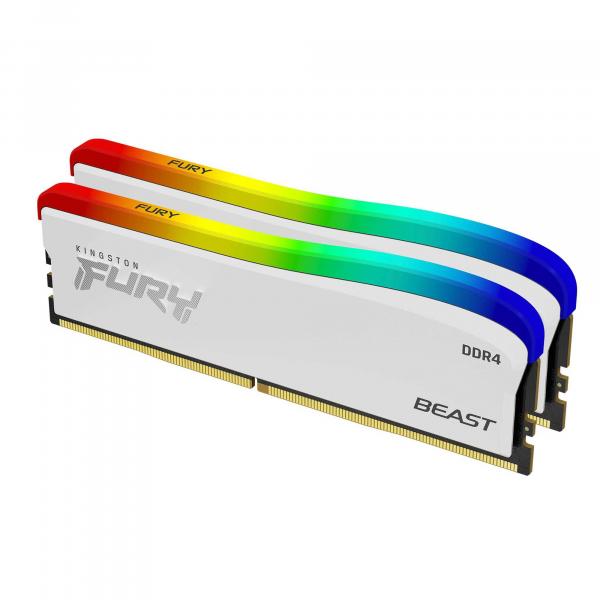 Kingston 16GB 3600MHz DDR4 CL17 DIMM  Fury Beast RGB White
