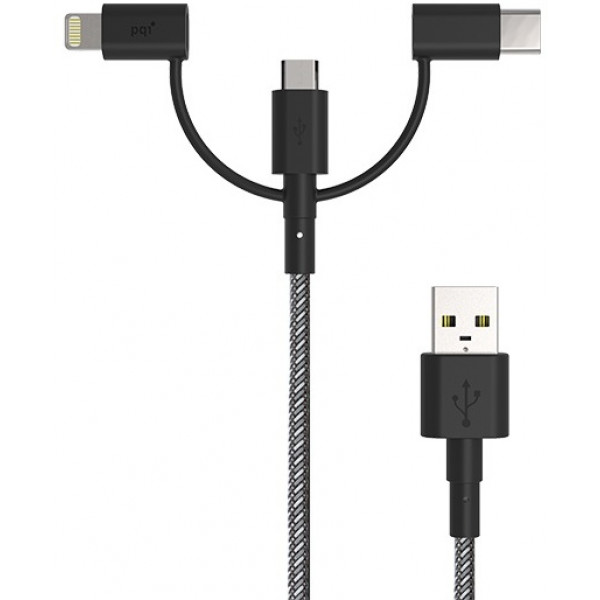 PQI i-Cable USB 2.0 Type A To Type C / Lightning / Micro (R7 Mobility