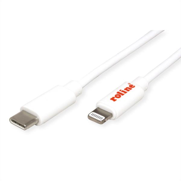 11.02.8323-10 ROLINE USB C-8pin Charge / Sync Cbl for Apple Devices with Lightning Connector