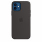 Apple Iphone 12/12 Pro Silicon Case with MagSafe ( Black )