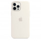 Apple Iphone 12/12 Pro Max Silicon Case with MagSafe ( White )