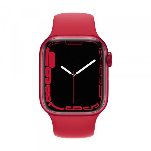 Apple Watch S7 GPS 41mm Red Aluminium Case with Red Sport Band - Regular
