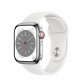 Apple Watch S8 GPS 41mm Silver Aluminium Case with White Sport Band - Regular