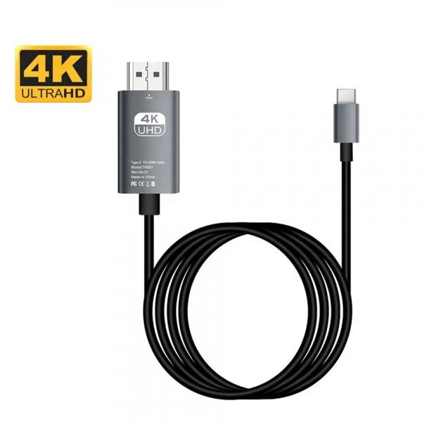 Power Box Metal Type C to HDMI 4k 60hz Male to Male PVC Cable 2m