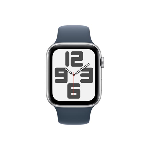 Apple Watch SE2 v2 GPS 40mm Silver Alu Case w Storm Blue Sport Band - S / M