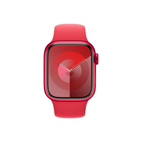 Apple Watch S9 GPS 41mm RED Alu Case w RED Sport Band - S / M
