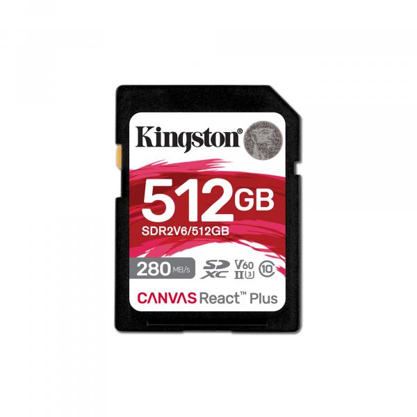 Kingston 512GB Canvas React Plus SDXC UHS-II 280R / 100W U3 V60 for Full HD / 4K