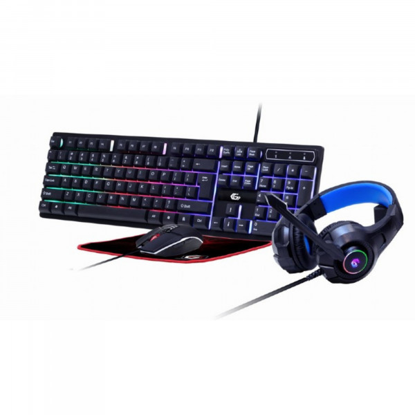 Gembird Keyboard & Mouse & Mousepad & Headphones 4-in-1 backlight gaming kit 