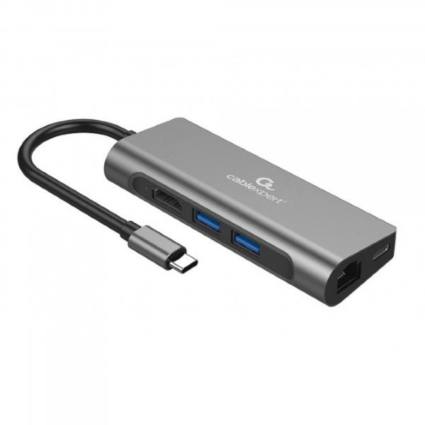 Gembird USB Type-C 5-in-1 multi-port adapter (Hub + HDMI + PD + LAN)