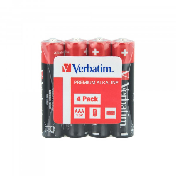 VERBATIM AAA BATTERY ALKALINE 4 PACK SHRINK