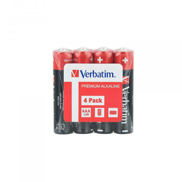 VERBATIM AA BATTERY ALKALINE 4 PACK SHRINK