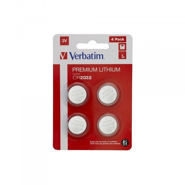 VERBATIM CR2032 BATTERY LITHIUM 3V 4 PACK