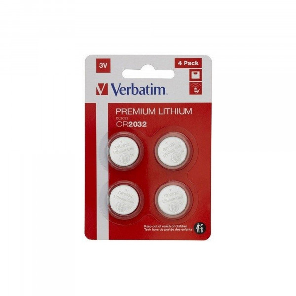 VERBATIM CR2450 BATTERY LITHIUM 3V 4 PACK