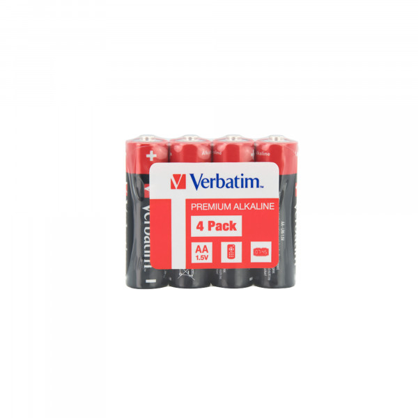 VERBATIM AA BATTERY ALKALINE 4 PACK