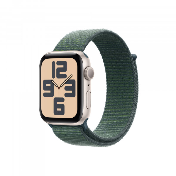 Apple Watch SE2 v3 GPS 44mm Starlight Alu Case with Lake Green Sport Loop